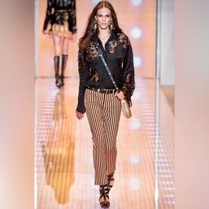 Versace Donna Jeans with Gold Medusa Button Size 24